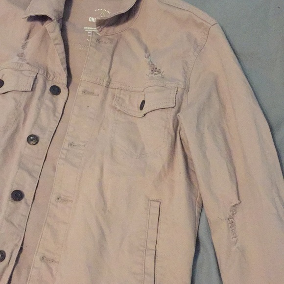 Ripped blush denim jacket - Picture 2 of 3